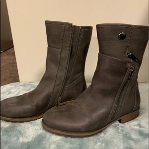 Size 8 faux leather suede boots